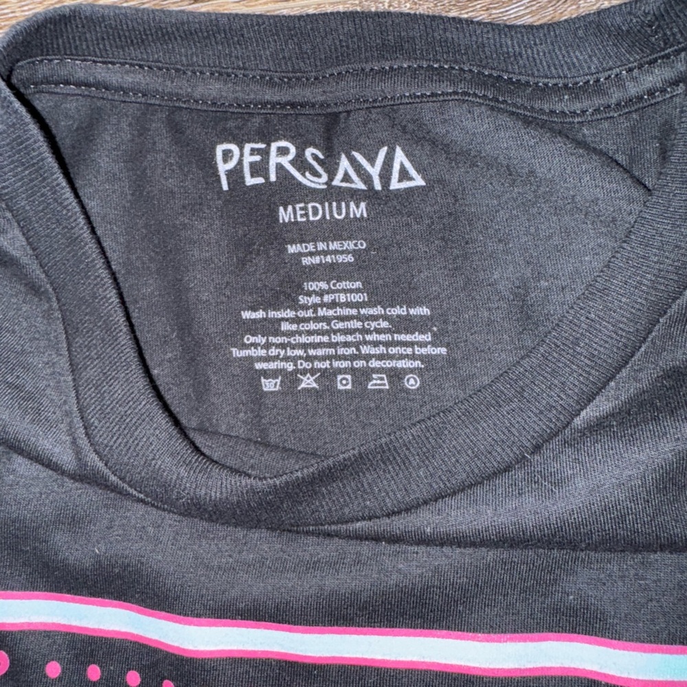 Persaya Nashville Rodeo Black & Pink Short Sleeve Shirt Size Medium 🐴LIKE NEW💕 - Picture 4 of 8